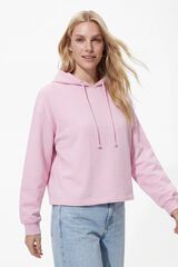 Pieces Basic-Sweatshirt mit Kapuze Rosa