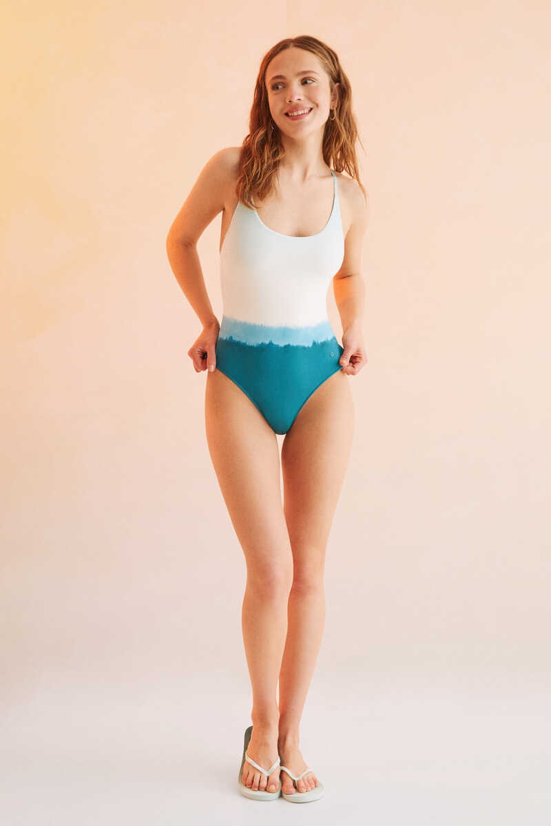 Womensecret Tie-dye tummy control swimsuit blue