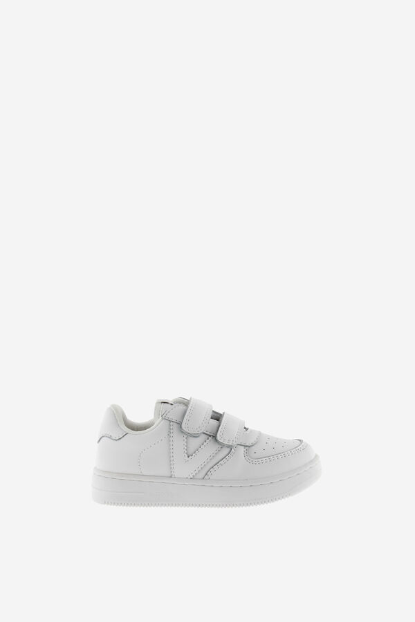 Womensecret Tiempo Faux Leather Strap Trainers Weiß