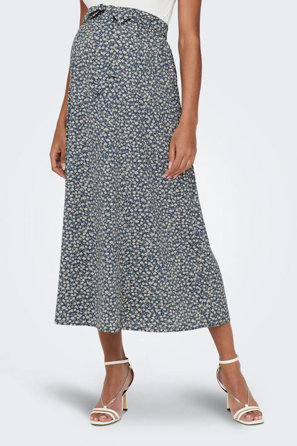 Only Maternity Falda midi estampado floral premam&aacute; gris
