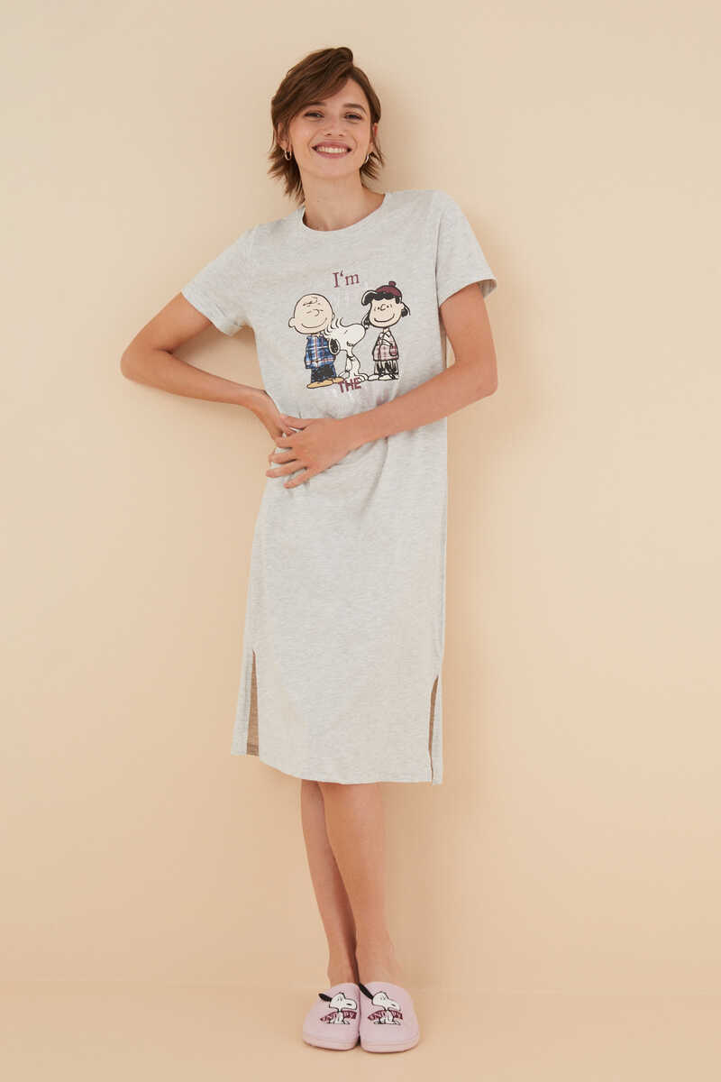 Womensecret Snoopy and Co. nightgown in 100% cotton grey
