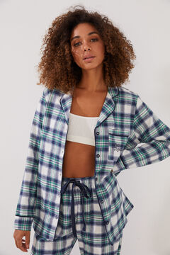 Womensecret Pijama camiseiro 100% algodão quadrados verde