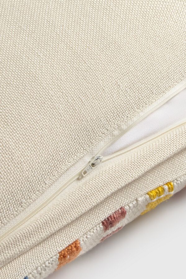 Textura Embroidered striped cushion case printed