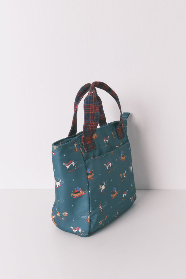 Women'secret Lunchbag with dog print green