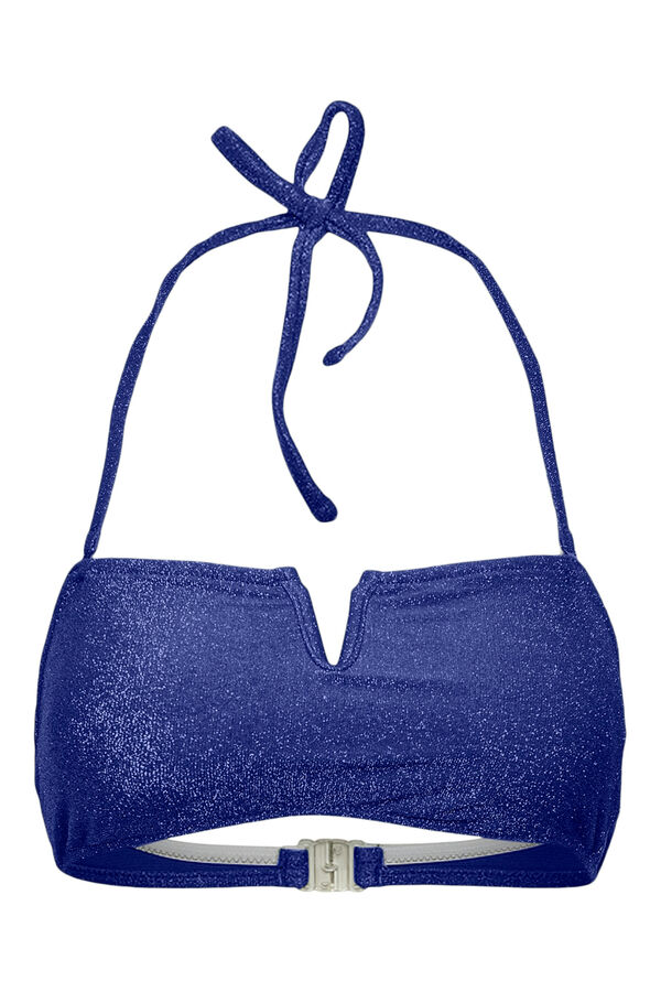 Womensecret Blue bandeau bikini top with lurex Plava