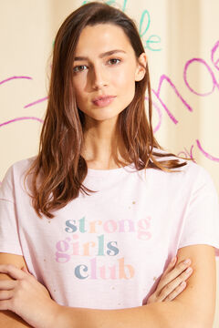 Womensecret Pink organic cotton short pyjamas with short sleeves pink