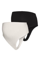 Mamalicious Pack de duas cuequinhas tipo tanga de cintura alta "maternity" branco