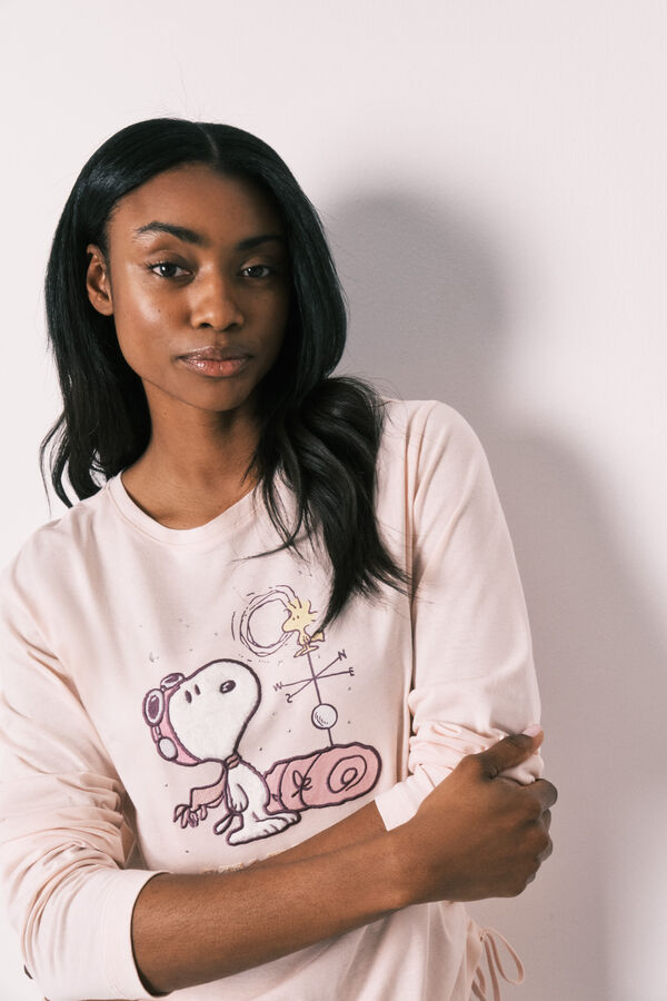 Women'secret Pink cotton long pyjamas Snoopy pink