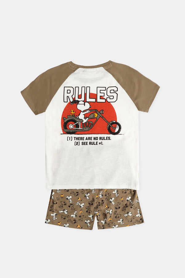 Womensecret PEANUTS There Are No Rules short-sleeved pyjamas for boys bézs