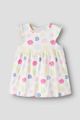 Name it Shell print baby dress white