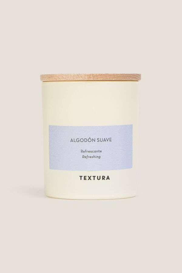 Textura Vela perfumada de algod&atilde;o macio bege