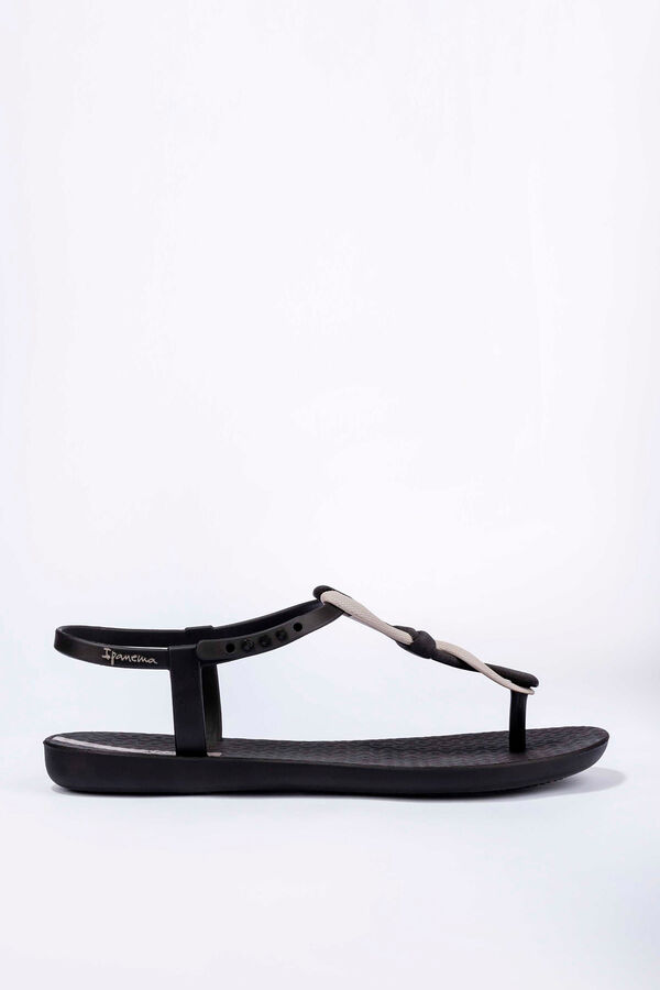 Ipanema Sandalia con tira en T y nudo negro