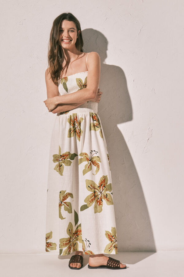 Women'secret Long strap ruched neckline dress printed