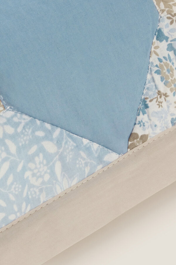 Textura Funda coj&iacute;n patchwork flores azul