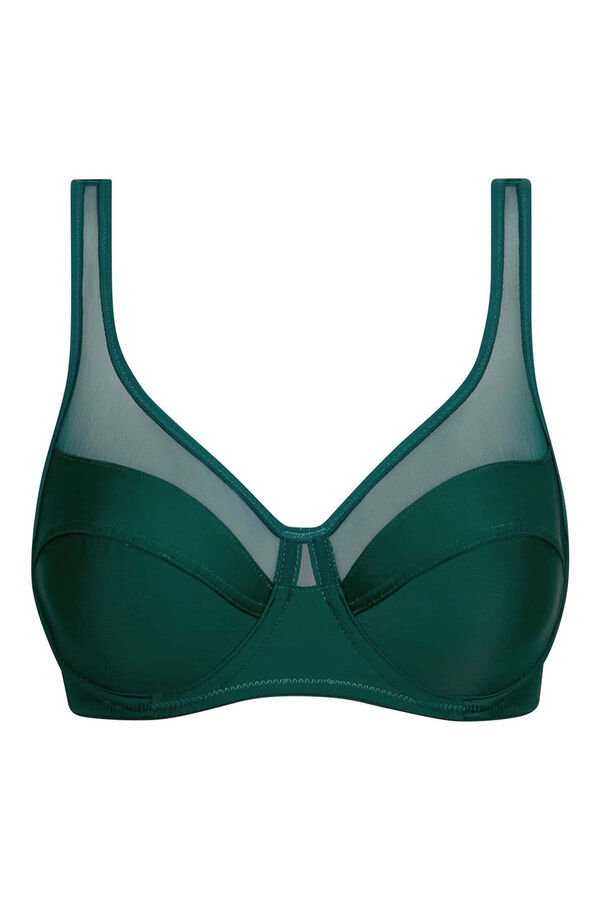 Womensecret Generous full cup underwired bra with tulle Grün