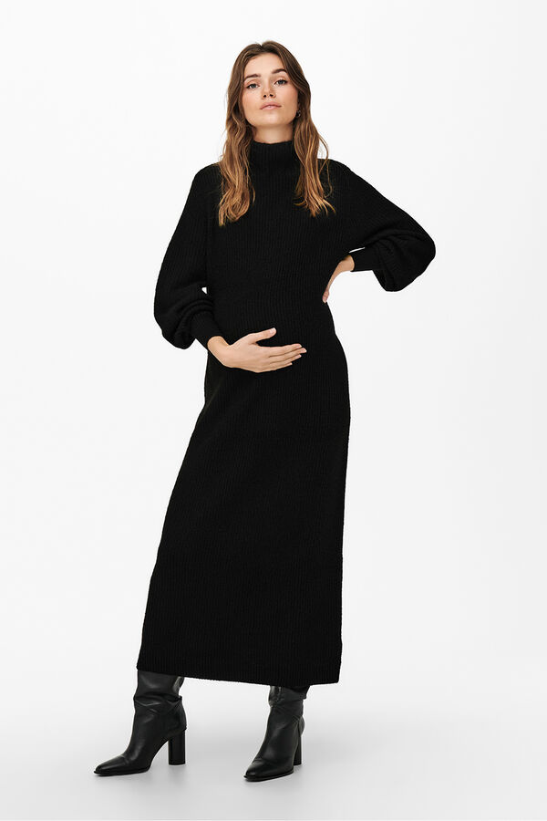 Only Maternity Vestido largo de canal&eacute; maternity  negro