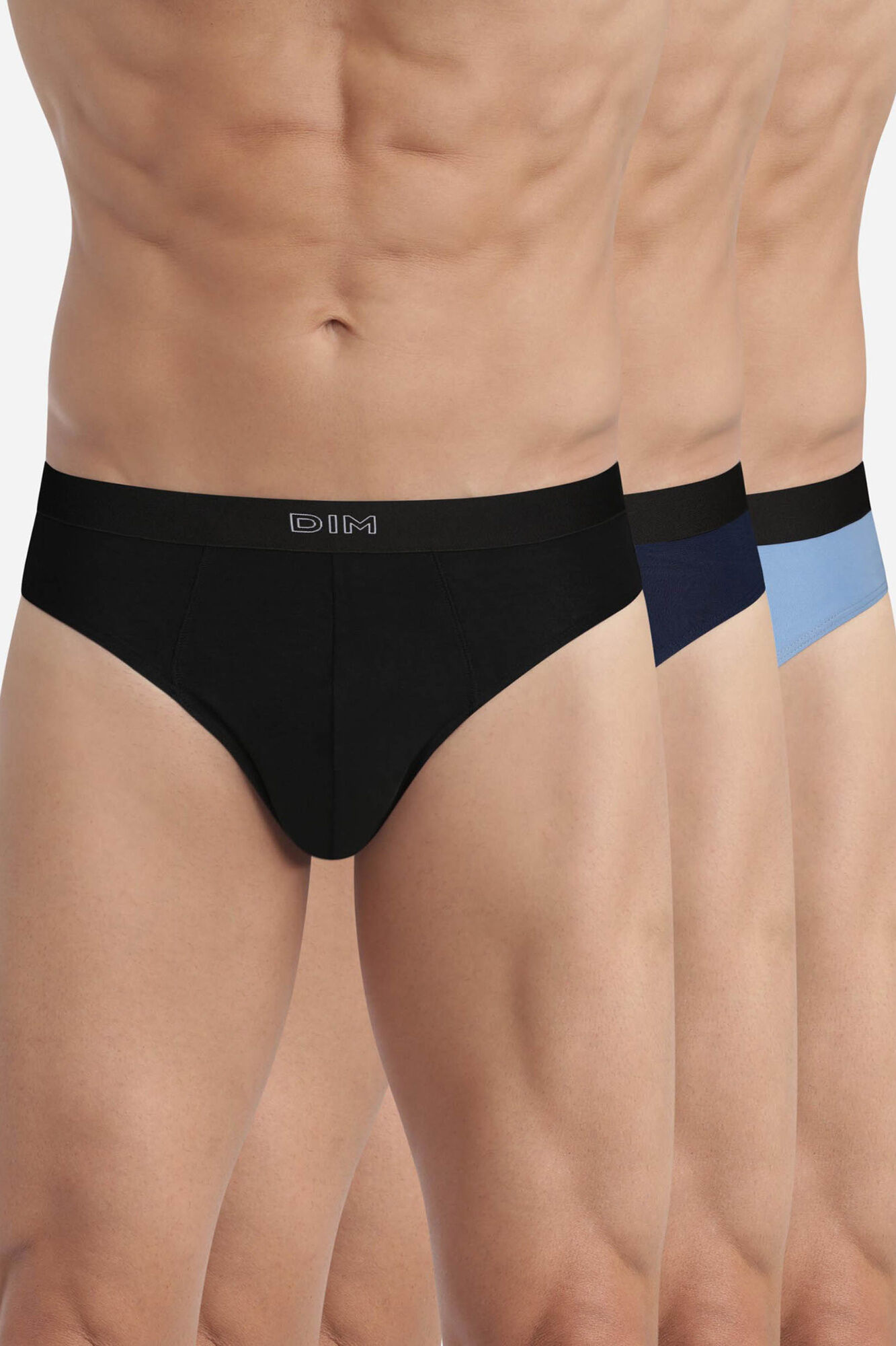 DIM Lot de 3 slips de couleurs assorties