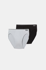 DIM Pack of 2 seamless cotton men's briefs grey