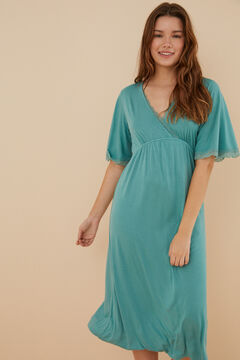 Womensecret Soft green viscose A-line nightgown green