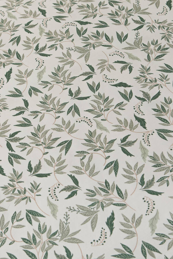 Womensecret Leaf print cotton sheet. For a 135-140 cm bed. blanc