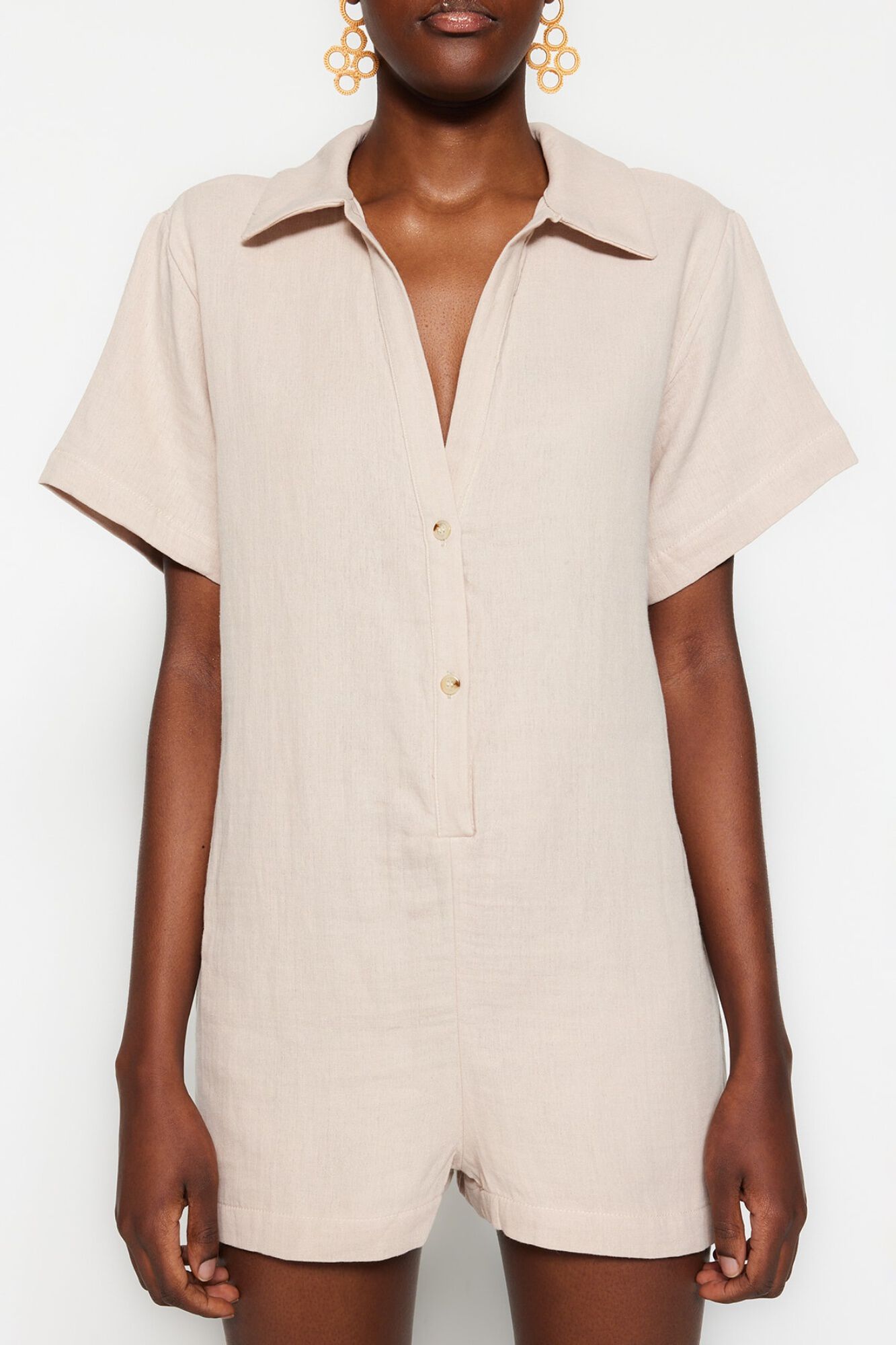 Trendyol Mono mini de muselina corte relajado