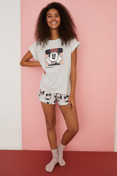 Womensecret Minnie Mouse-mintás, szürke rövid pizsama szürke