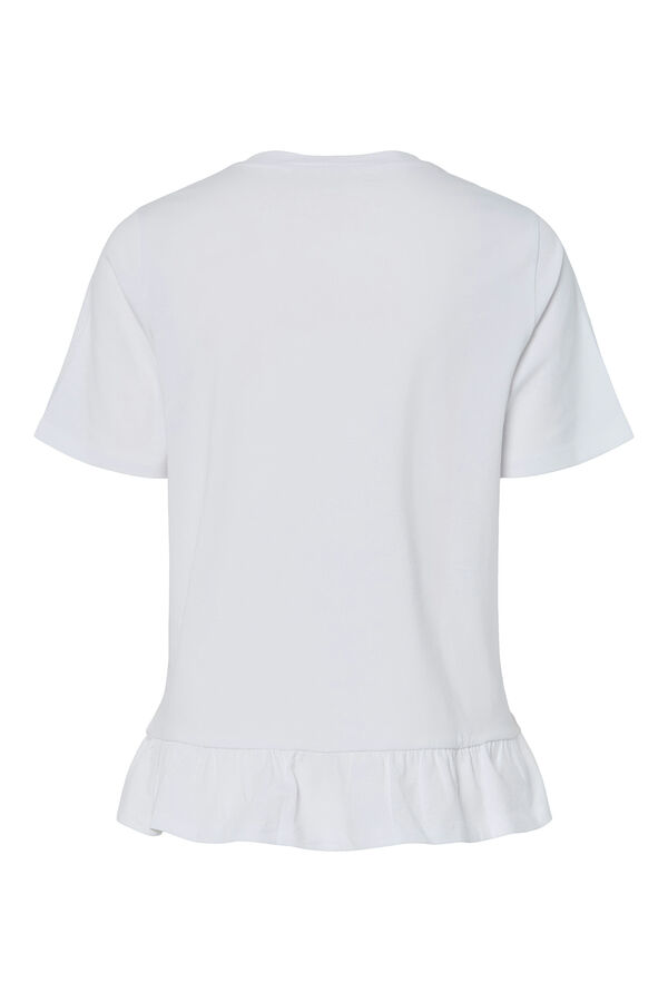 Pieces Volant-T-Shirt Wei&szlig;