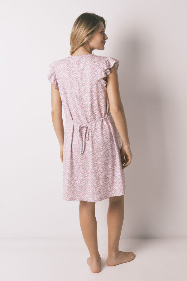 Women'secret Pink cotton "maternity" ruffle nightgown pink