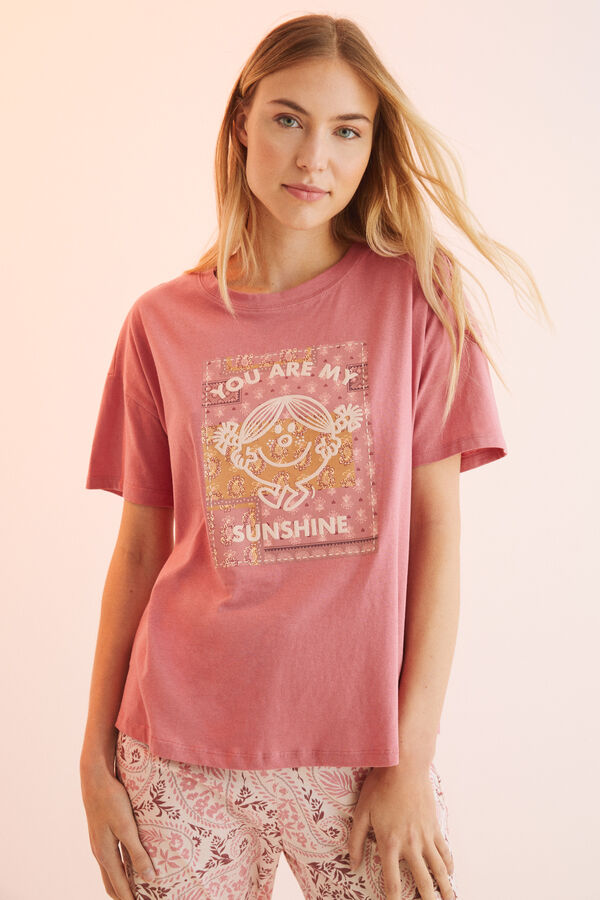 Womensecret T-shirt 100% algodão rosa Mr. Men & Little Miss rosa