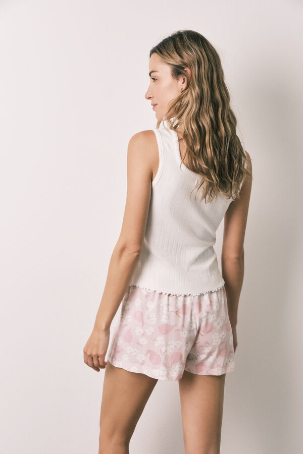Women'secret White cotton short pyjamas beige