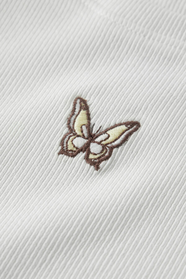 Name it Ribbed short sleeve girl's T-shirt white