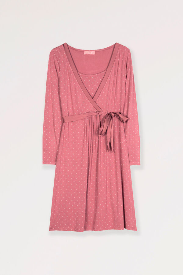 Womensecret Nursing nightgown with tie print barna