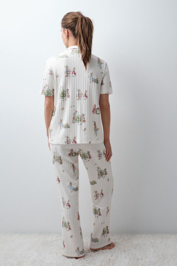 Women'secret Petter Rabbit short sleeve classic pyjamas white