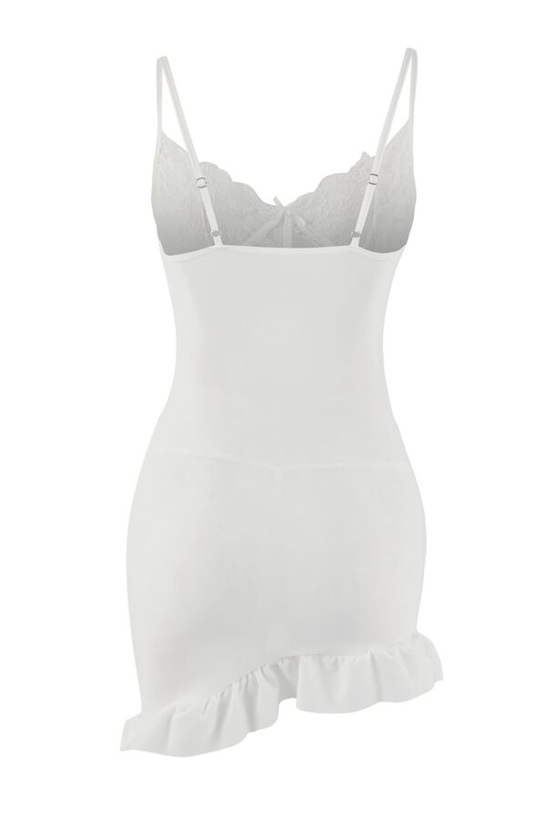 Trendyol Babydoll poli&eacute;ster corte recto blanco