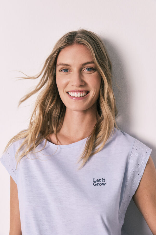 Women'secret Lilac printed cotton short pyjamas pink