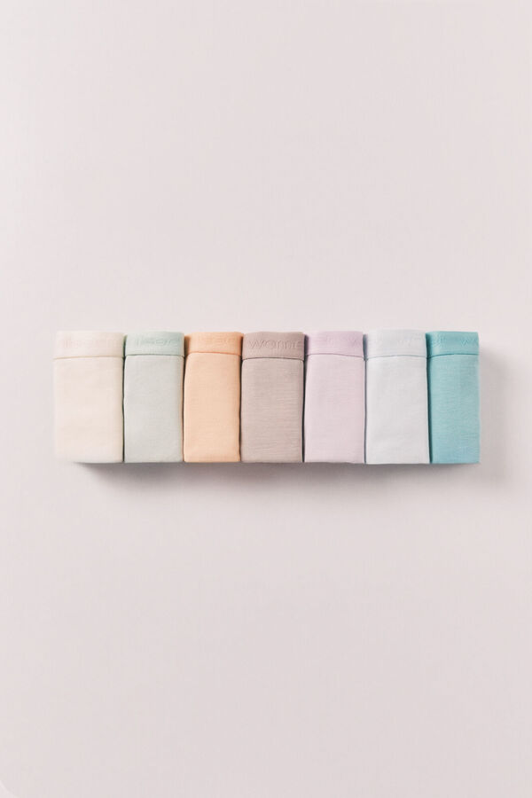 Women'secret Pakovanje od 7 jednobojnih pamučnih gaćica sa logom Print