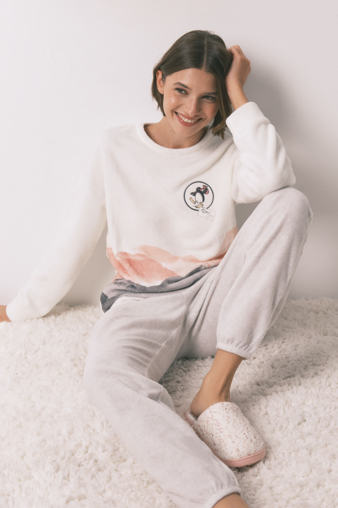 Women'secret Soft fleece long pyjamas Pingu print