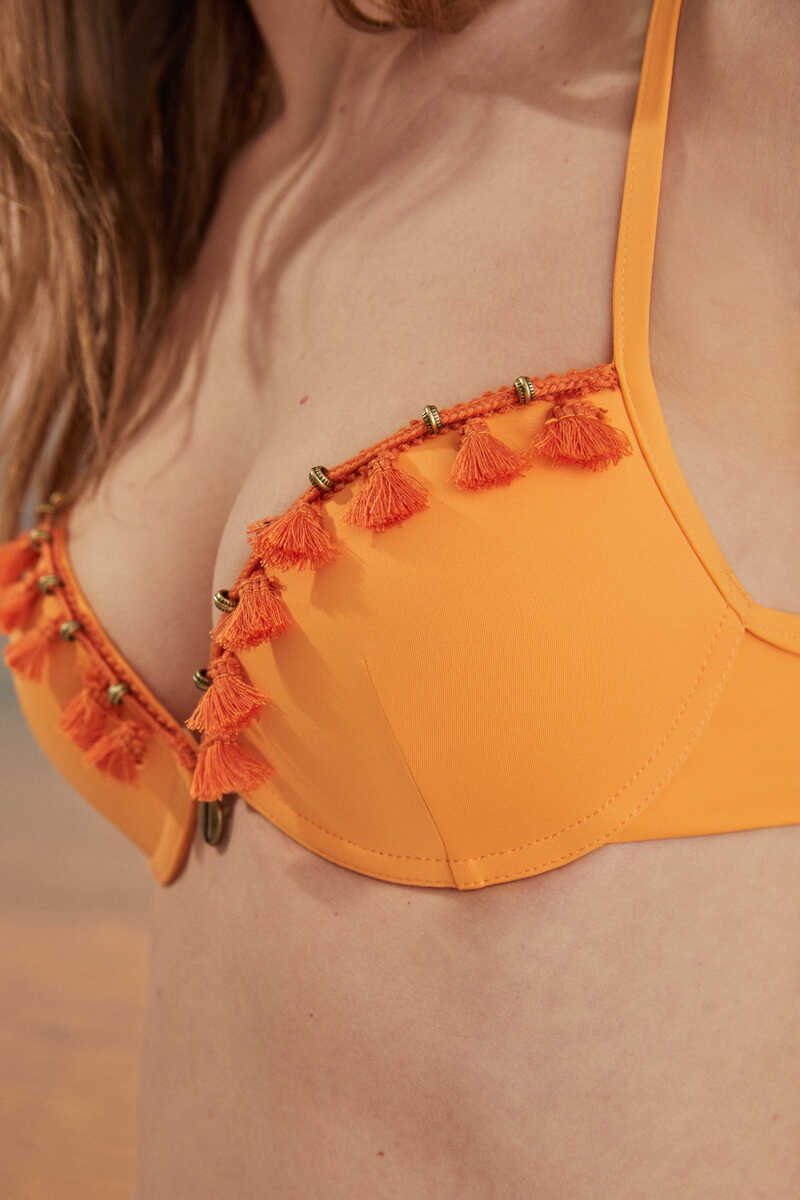 Womensecret Orange push-up bikini top red
