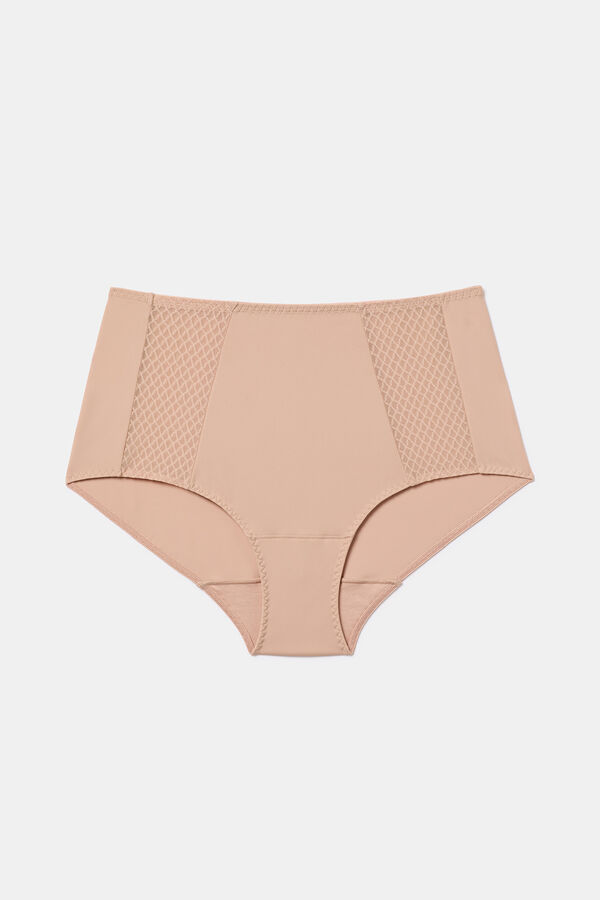 DIM High waisted slimming panty with flat stomach effect Bež