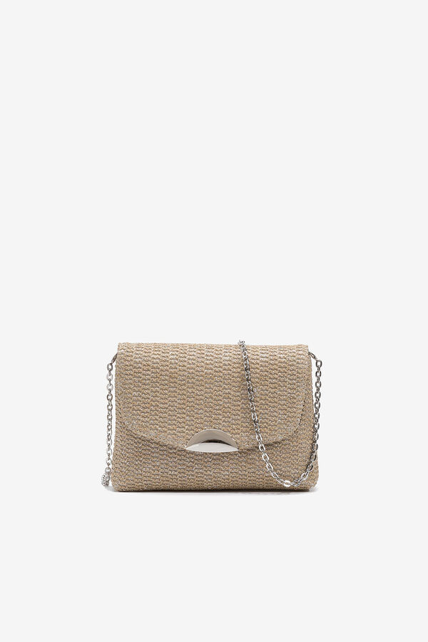 Vilanova Mala Clutch Efeito Palha Brilhante cinzento