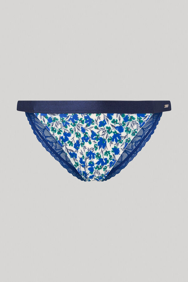 Womensecret Floral Print Panties kék