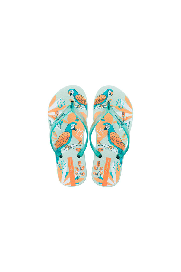 Ipanema Tropical parrot print children's sandals blue