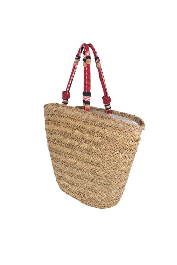 Kbas Sac cabas en jonc de mer marron