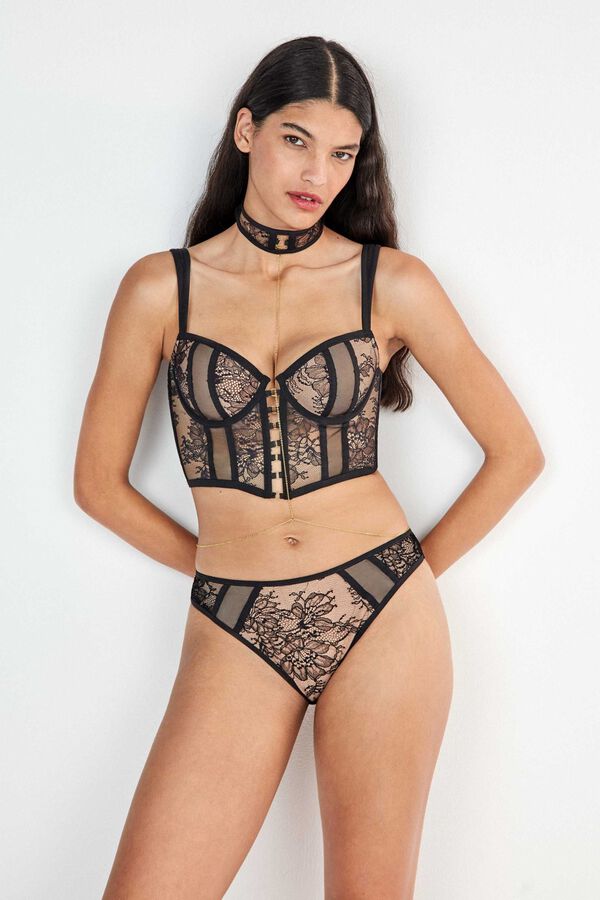 Gisela Cuequinha cl&aacute;ssica de renda preto