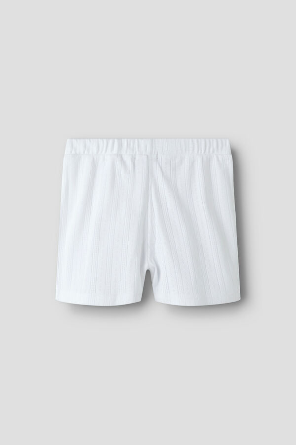Lmtd Short de punto calado cinturilla el&aacute;stica blanco