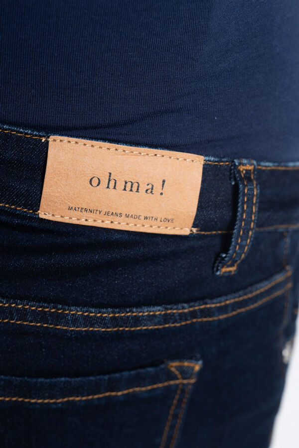 Ohma! Dunkelindische Jeans mit geradem Bein Blau