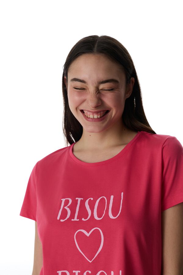 Penti Conjunto pijama largo corazones cuadros fucsia