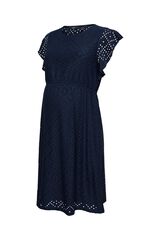 Mamalicious Kurzes Maternity-Kleid mit Lochmuster Blau