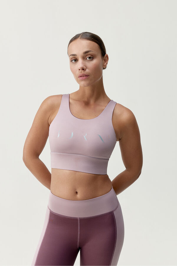 Born Living Yoga Sujetador top deportivo Maiko rosa estampado