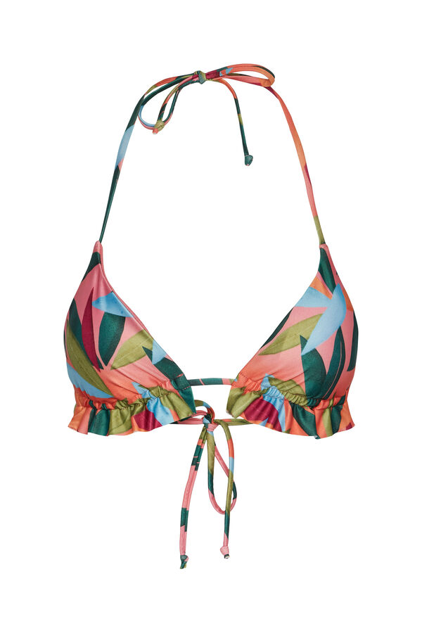 Womensecret Floral print triangle bikini top. piros